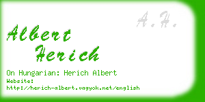 albert herich business card